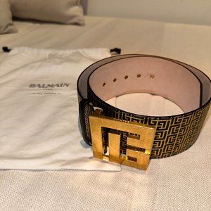 BALMAIN - Monogram-pattern wide belt